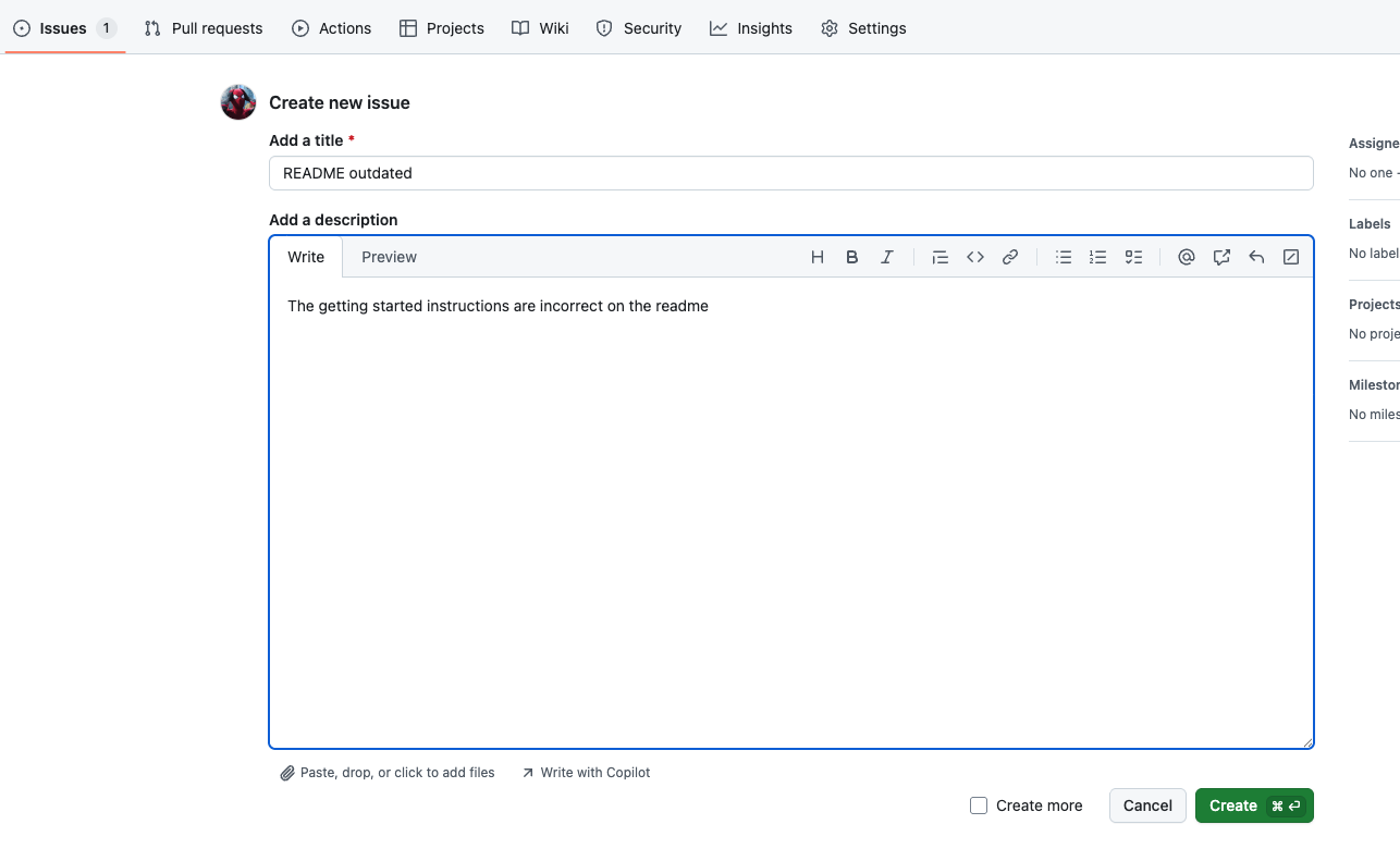 GitHub issue created