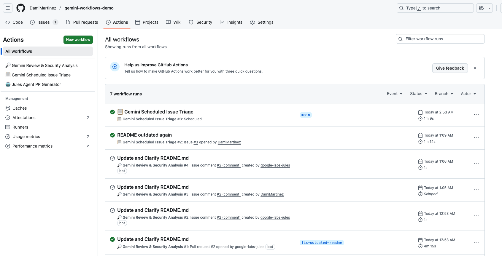GitHub Actions workflows in repository